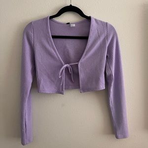H&M lavender purple long sleeve with front tie - never worn